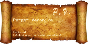 Perger Veronika névjegykártya